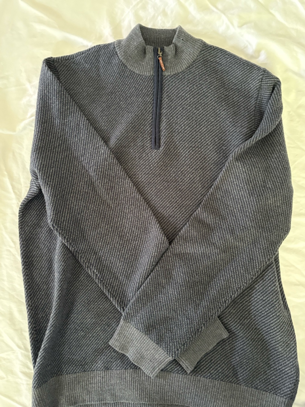 J. McLaughlin Charcoal Ribbed quarter-Zip Sweater